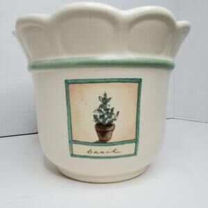Royal HAEGER Pottery Vase Planter Rosemary design Herb 2004 Made in USA